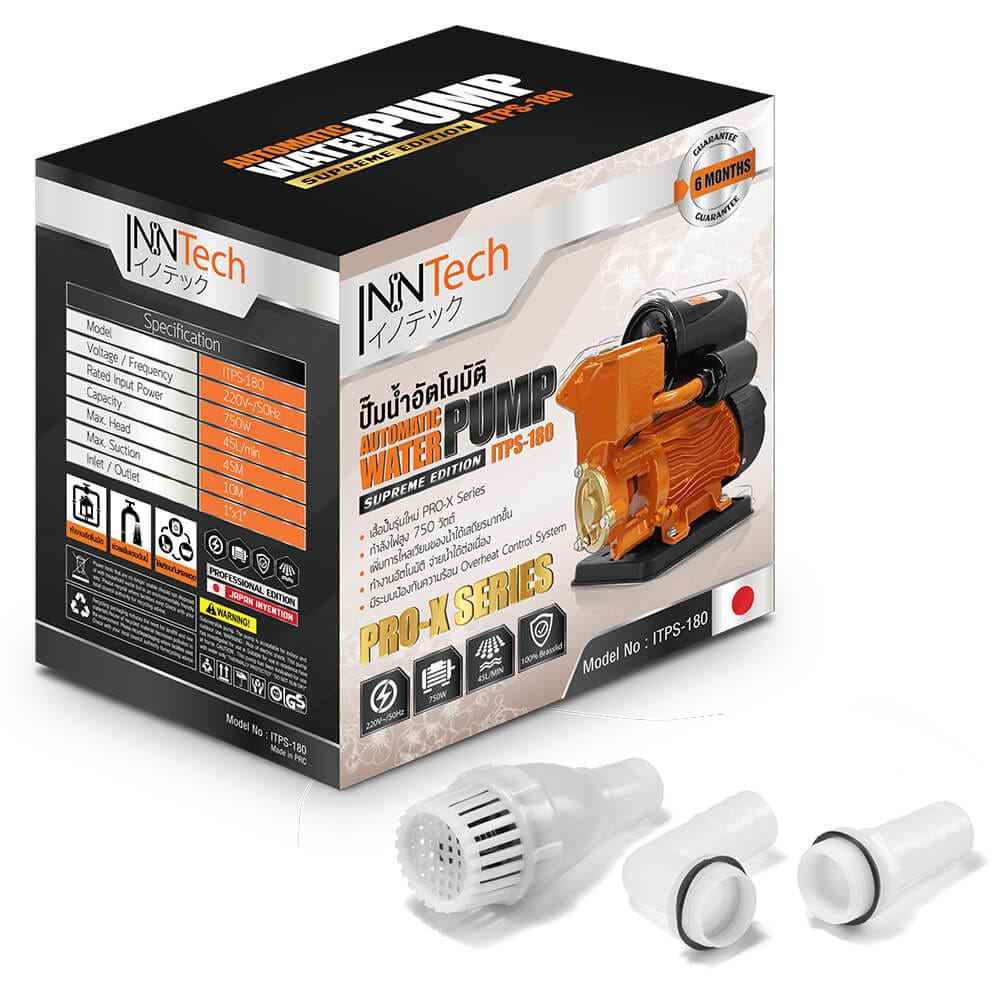 ปั๊มน้ำอัตโนมัติ INNTECH รุ่น ITPS-180 PRO-X SERIES 750W